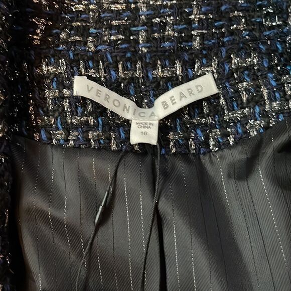 Veronica Beard Cooke Dickey Navy Tweed Blazer - Picture 4 of 5